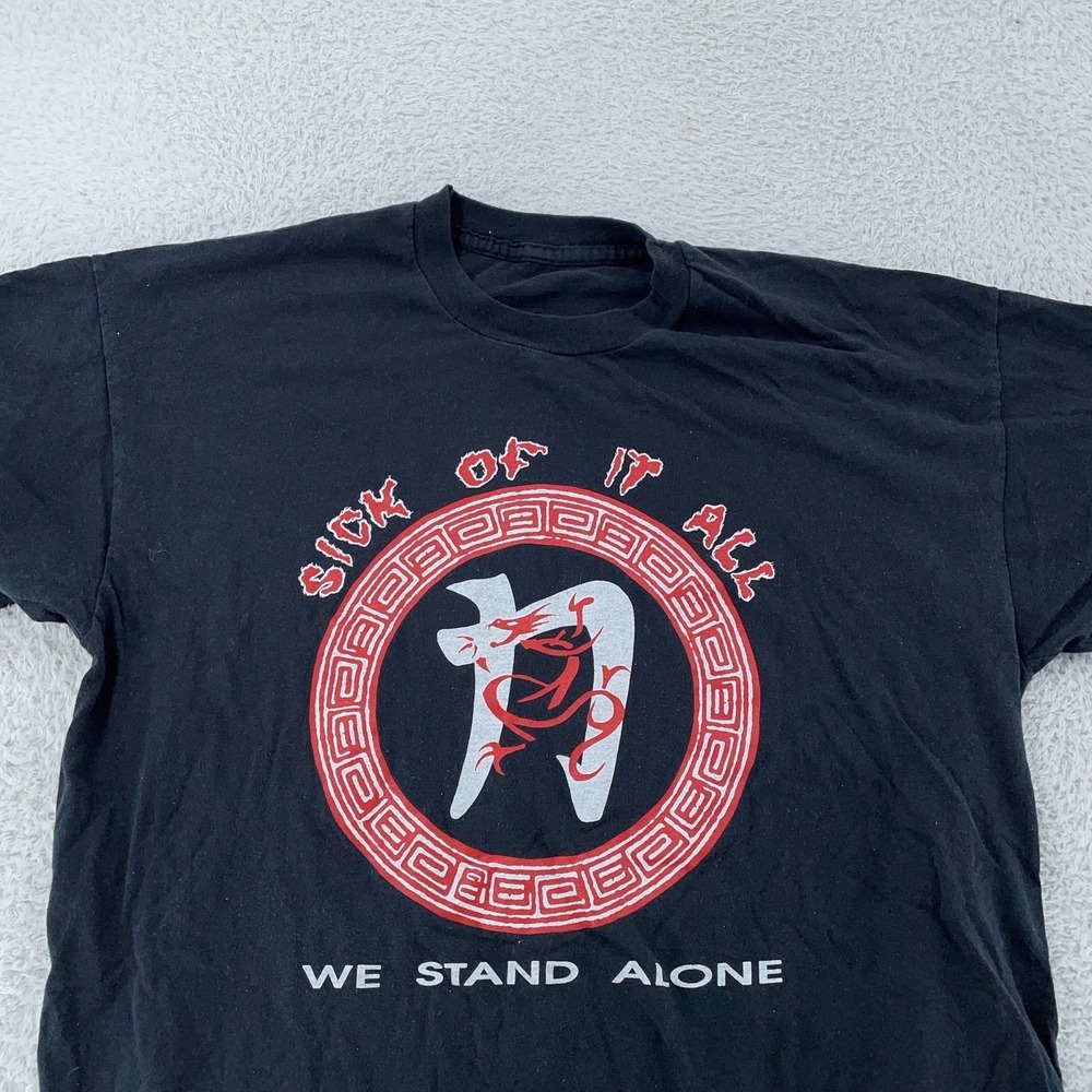 Vtg Sick Of It All Shirt Mens M/L We Stand Alone Hardcore Punk Band Concert Tee